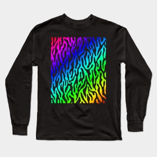Psychedelic Black Tiger Design Long Sleeve T-Shirt